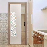 Eclisse 10mm Ala Murano Design on Clear or Satin Glass Pocket Door