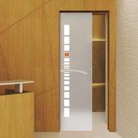 Eclisse 10mm Street Murano Design on Clear or Satin Glass Pocket Door