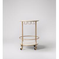 Eliza bar trolley in antiqued brass & marble