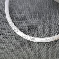 Engraved Silver Flat Bangle