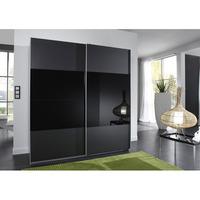 Enter Sliding Wardrobe In Black With Glass