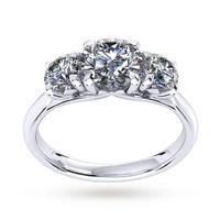 Ena Harkness Three Stone Engagement Ring 1.20 Carat Total Weight - Ring Size J