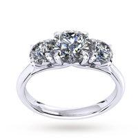 Ena Harkness Three Stone Engagement Ring 0.88 Carat Total Weight - Ring Size L