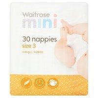 essential Waitrose nappies, size 3, midi, 4-9 kg