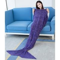 Fashion Beautiful Knitted Mermaid Tail Blanket Crochet Sleeping Bag 70.9 