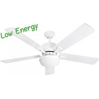 Fantasia Elite Delta 52In. Ceiling Fan with White Blade & Aries LED Light - White