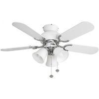 Fantasia Capri Combi 36" Ceiling Fan with Matt White Blade & Light - Gloss White and Stainless