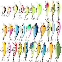 Fishing Lures 30pcs 1.5-9g Minnow Popper Pencil Vib Crank Hard Bait Hard Plastic bass fish