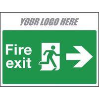 FIRE EXIT - ARROW RIGHT 800X600MM