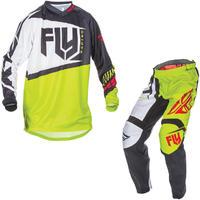 Fly Racing 2017 F-16 Motocross Jersey & Pants Black Lime Kit