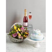 Flowers & Cake Birthday Basket