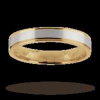 Gents wedding ring in 18 carat white and yellow gold