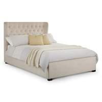 Geneva Winged Headboard Bed - Double - Pearl