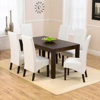 Genoa Oak Dark 150cm Dining Table with 6 Genoa Chairs