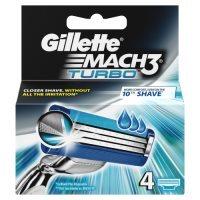 Gillette Mach 3 Turbo Manual Blades 4 countGillette Mach 3 Turbo Manual Razor Blades 4 count