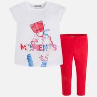 Girl cropped leggings and t-shirt with strass and rivets Mayoral