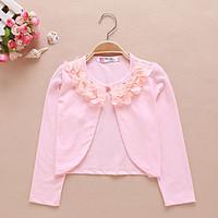 Girls' White/Pink Long Sleeve Cardigan Jacket (1-12 T