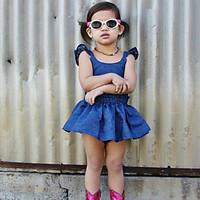 Girl's Dress Others Summer Sleeveless Cowboy Backless Dresses Kids Baby Clothes