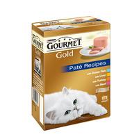 Gourmet Gold Adult Tinned Cat Food Pate Recipes Fish Liver Turkey and Beef 12 x 85g