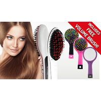 Hair Straightening Brush + FREE Volume Brush - 3 Colours