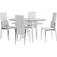 Hartley White Dining Set In Metal Frame