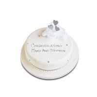 Hearts Celebration Cake - Vanilla Sponge - 25cm (Silver)