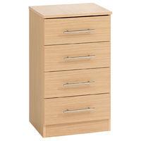 Hilton 4 Drawer Bedside Oak