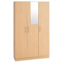 Hilton 3 Door Wardorbe and Mirror Walnut