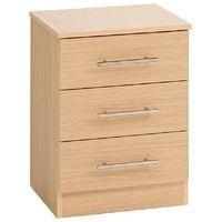 Hilton 3 Drawer Bedside Oak