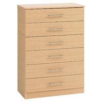 Hilton 6 Drawer Chest Oak