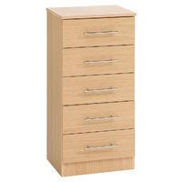 Hilton 5 Drawer Chest Oak