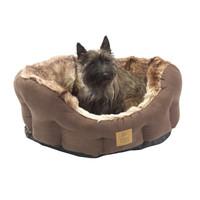 House Of Paws Arctic Fox Faux Fur Snuggle Dog Bed