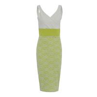 Honor Gold Madison Midi Dress in Lime and White