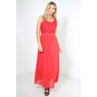 Irene Chiffon Lace Sleeveless Double Layered Maxi Dress