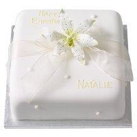 Ivory Lily Celebration Cake - Sponge