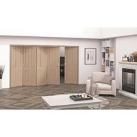 Jeld-Wen Oregon Oak 4 Panel Fold Sliding Internal Door 2047x3158x35mm 4+1