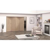 Jeld-Wen Oregon Oak 4 Panel Fold Sliding Internal Door 2047x2545x35mm 4+0