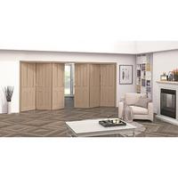 Jeld-Wen Oregon Oak 4 Panel Fold Sliding Internal Door 2047x3771x35mm 3+3