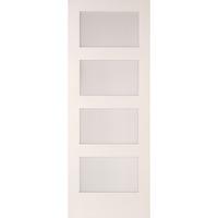 Jeld-Wen 4 Light Glazed Primed Shaker Internal Door 1981x686mm