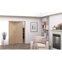 Jeld-Wen Oregon Oak 4 Panel Fold Sliding Internal Door 2047x1471x35mm 2+0