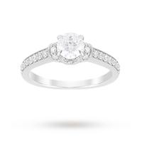 Jenny Packham Brilliant Cut 1.14 Carat Total Weight Diamond Art Deco Style Ring in Platinum - Ring Size N