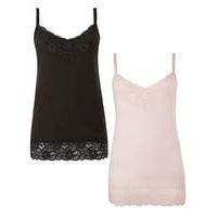 JOANNA HOPE Lace-Trim Jersey Vests