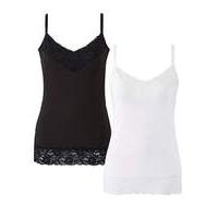 JOANNA HOPE Lace-Trim Jersey Vests