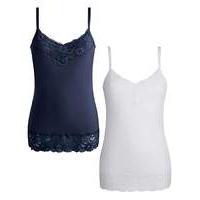 JOANNA HOPE Lace-Trim Jersey Vests