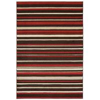 Kampala Red Brown Stripe Modern Rug