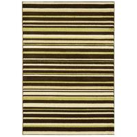 Kampala Brown & Green Stripe Modern Rug