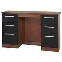 Knightsbridge 6 Drawer Dressing Table Knightsbridge - 6 Drawer Dressing Table - Cream Gloss - Black Base Colour