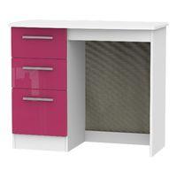 Knightsbridge 3 Drawer Dressing Table Knightsbridge - 3 Drawer Dressing Table - Pink Gloss - White Base Colour