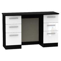 Knightsbridge 6 Drawer Dressing Table Knightsbridge - 6 Drawer Dressing Table - White Gloss - Black Base Colour