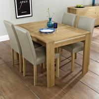 Kotiin Oak 130cm Extending Dining Table with Chairs